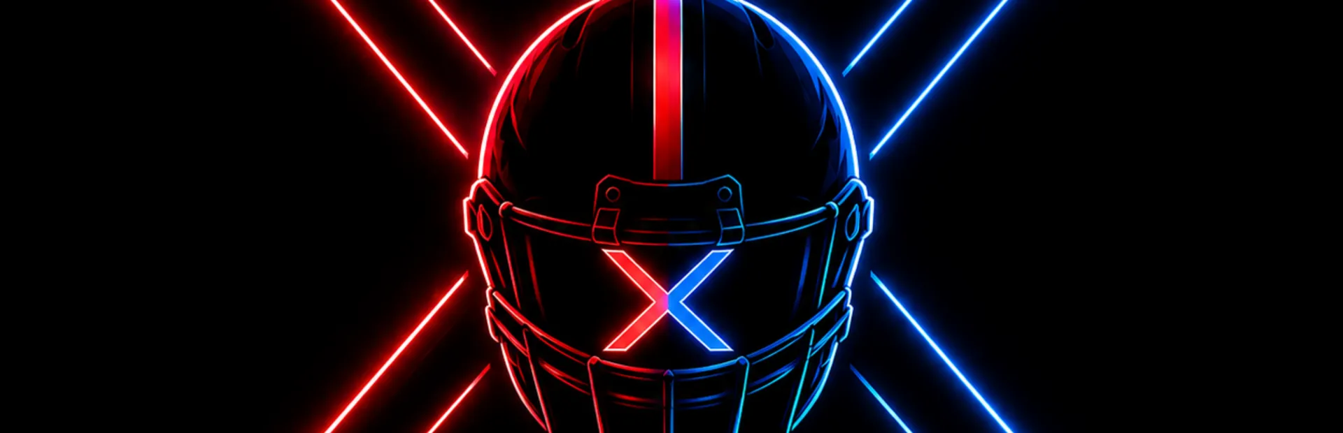 xvorogue — a neon-outlined football helmet marked with an X